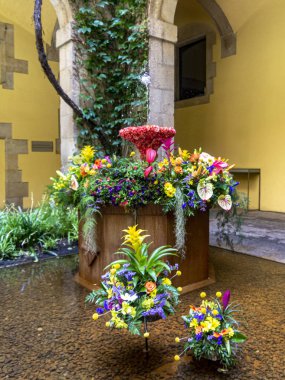 Suyun üstünde yumurta dansı. Dans eden yumurta (l 'ou com balla), Corpus Christi festivallerinde güzel bir Katalan geleneğidir. Ayin 'e hürmet et..