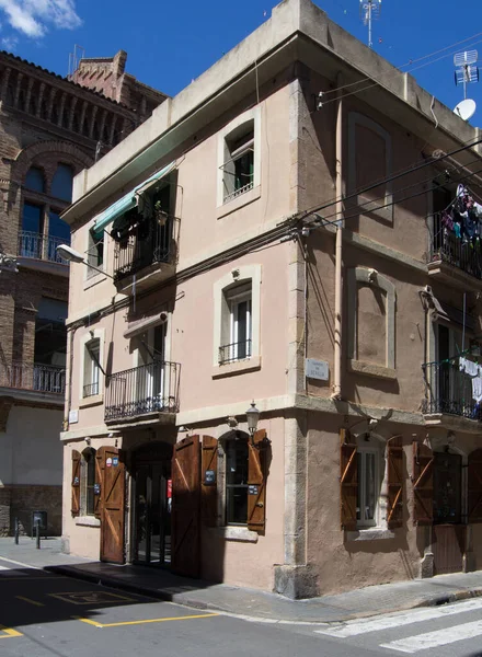 stock image Typical house in Barcelona, Spain. Formerly inhabited by fishermen and sailors. Currently very frequented by tourists and travelers.