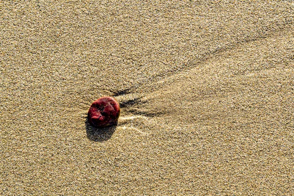 Pebble Swept Waves Beach Barcelona Spain Rough Sand Texture Negative — Stock Photo, Image