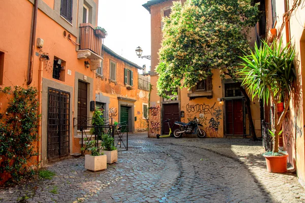 Trastevere Caddesi Roma Sakin Bir Yaz Sabahı — Stok fotoğraf
