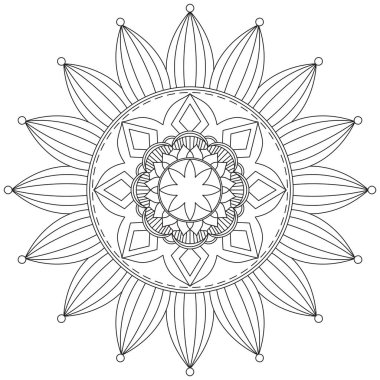 Mandala Vektör Ağacı Nilüfer Çiçeği Yaprak Renk Sanatı Basit Tasarım Şekli Çiçek Orijinal Tasarım Vintage Dekoratif Elementler Şablonu İslam Arap Mistik Dini Ahlakı 