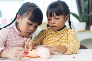 İki kardeş çocuklar için anatomi çalışıyor. İnsan organları ve iskelet parçaları oyuncakları. Her bölümün tıbbi terimleri, düzeni ve konumu öğreniliyor. evde..