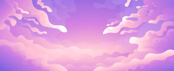 Vektor Bunte Gradienten Illustration Des Rosa Himmels Mit Wolken — Stockvektor