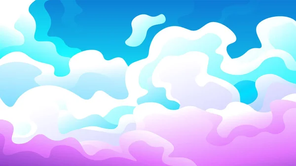 Вечірні Барвисті Градієнтні Кумульні Хмари Мультфільм Абстрактний Вид Неба Хмарами — стоковий вектор