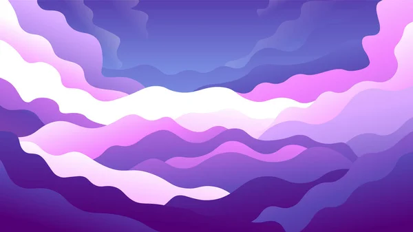 Nubes Onduladas Rosadas Suaves Alto Del Cielo Ilustración Colorida Horizontal — Archivo Imágenes Vectoriales