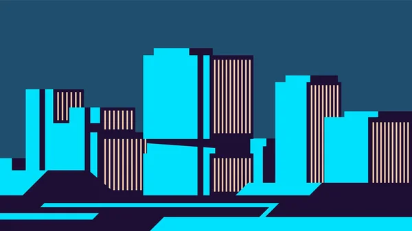 Moderní Abstraktní Ilustrace Barevnou Modrou Metropolí Pro Banner Design Horizontální — Stockový vektor