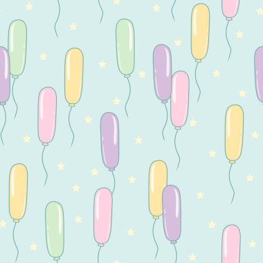 Pastel renk balon desen tasarımı
