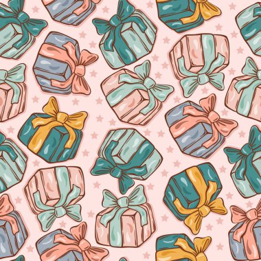 hediye ambalaj deseni tasarımı pastel renklerde