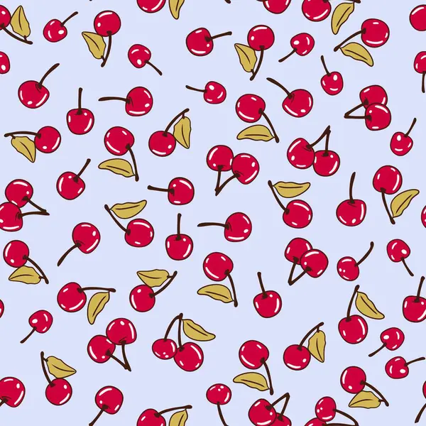 mavi arkaplanda kiraz desenli tasarım