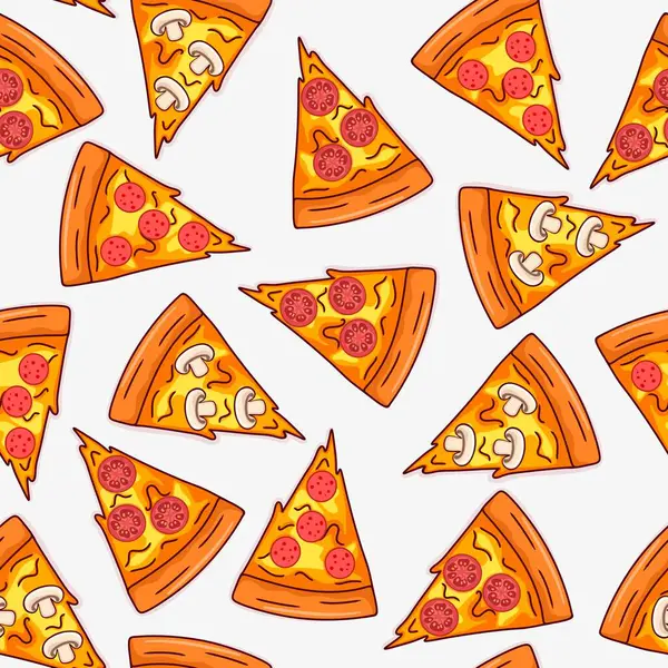 Domates, mantar, sosisli pizza tasarımı.