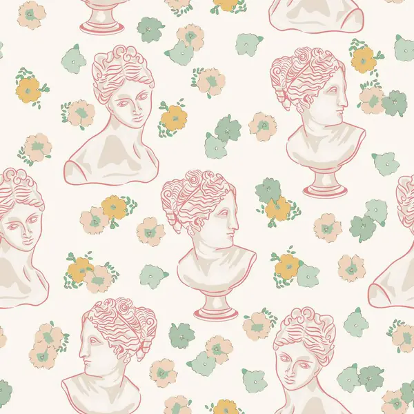 büst ve çiçek deseni tasarımı