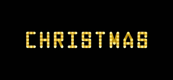 Großaufnahme Gelbes Neonleuchtendes Helles Led Licht Weihnachten Schild Auf Schwarzem — Stockfoto