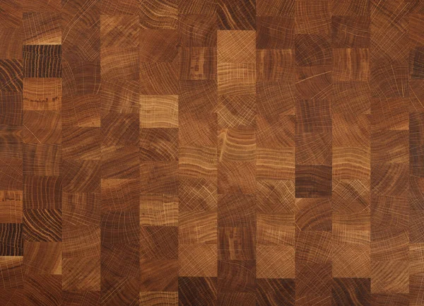 茶色のオークの木製の肉屋のまな板のテクスチャの背景パターンを切断 閉じる — ストック写真
