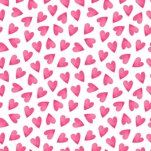 Seamless Pattern Pink Hearts Romantic Background Love Good Wrapping Paper — Stock Photo, Image
