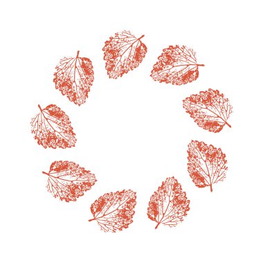 Sonbahar çerçevesi. Çiçek çelengi. Davetiyeler, posterler, kartlar yaratmak için tasarlandı. Vektör illüstrasyonu. Yaprak izi. Doğa tasarımı için element. 