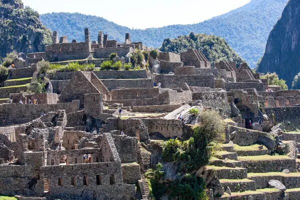 Moradias Pedra Machu Picchu Peru Imagens Royalty-Free