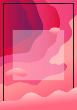 Soyut kağıdı pembe arka plan kesin. Degrade dalgalar 3d origami tasarlayın. Oyma Sanatı dikey afiş