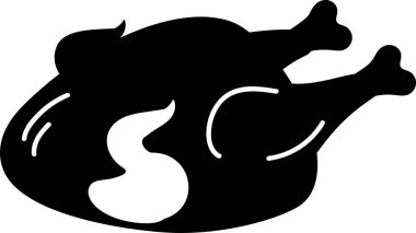 Şükran Günü 'nü kutlamak için hindi yemeği. Amerika sonbahar sezonunda ailesiyle birlikte ulusal tatilde yemek için kızarmış kuş yemi. Festival kızarmış kümes hayvanları düz çizgi film çizimi