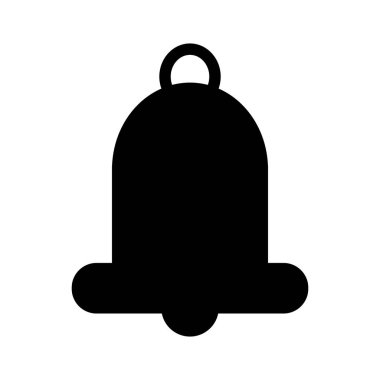 Çan Noel oyuncağı monokrom siluet vektörü. Yılbaşı kutlamaları çam ağacı süsü çalıyor ve şıngırdıyor, kış sezonu aksesuarı. Yılbaşı yüzüğü dekoru siyah beyaz çizgi film çizimi