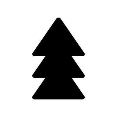 Çam ağacı noeli siluet vektörünü kutluyor. Noel 'i kutlamak ve dekore etmek için doğal orman bitkisi. Yeni yıl için büyüyen köknar ağacı ağacının tek renkli karikatür çizimi.