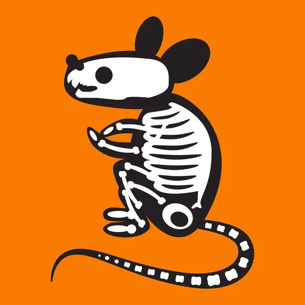Råttor Skelett Halloween Semester Dekoration Vektor Lilla Musdjurens Kroppsstruktur Skrämmande — Stock vektor