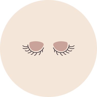 Güzellik salonu ikon vektöründe kirpik kozmetolojisi. Zarif ve güzel gözler için modaya uygun bir yüz prosedürü. Cazibe ve güzellik uzmanı muamelesi ve düz çizgi film çizimi