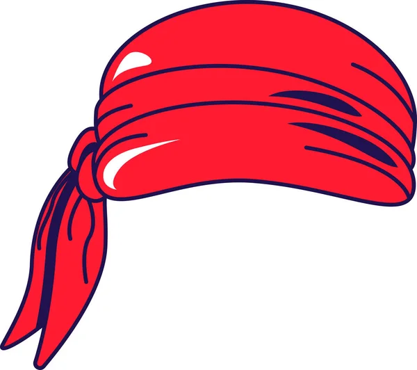 海泥棒の赤いバンダナ海賊 漫画のイラストのデザインのためのお祭り 伝統的 おとぎ話のヘッドアドレス キャップFor Selfie 白い上に隔離された夢のキャラクターの漫画のベクトル帽子 — ストックベクタ