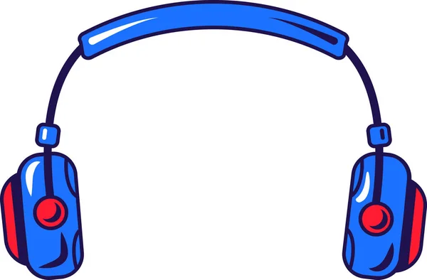 Modern Fashionable Wireless Headphones Headband Music Listening Cartoon Illustration Selfie — Stock Vector
