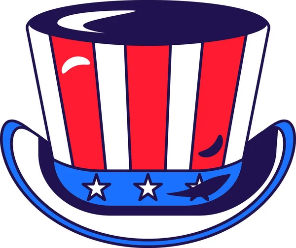 Chapéu Alto Cores Bandeira Americana Headwear Dos Eua Tio Sam —  Vetores de Stock