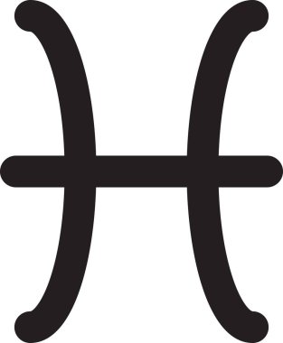 Astrolojik burç işaretinin Balık doğrusal vektör simgesi, su elementi. Falcılık, gelecekteki astrolojik tahminler. Beyaz arkaplanda izole edilmiş basit siyah beyaz çizgi sembolü