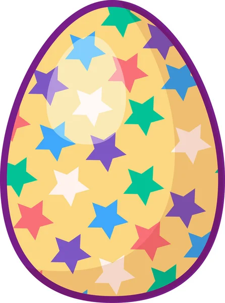 Huevo Festivo Decorado Con Pascua Feliz Huevo Gallina Pintado Divertido — Vector de stock