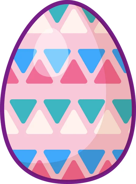 Праздничное Пасхальное Яйцо Счастливого Веселого Куриного Яйца Плоская Икона Яйца — стоковый вектор