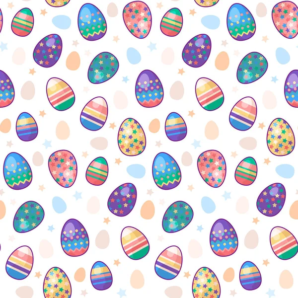 Decorazione Festiva Delle Uova Pasqua Felice Divertente Uovo Pollo Dipinto — Vettoriale Stock