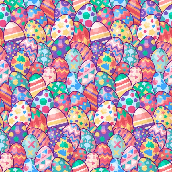 Ornamento Festivo Huevos Decorados Pascua Feliz Huevo Gallina Pintado Divertido — Vector de stock