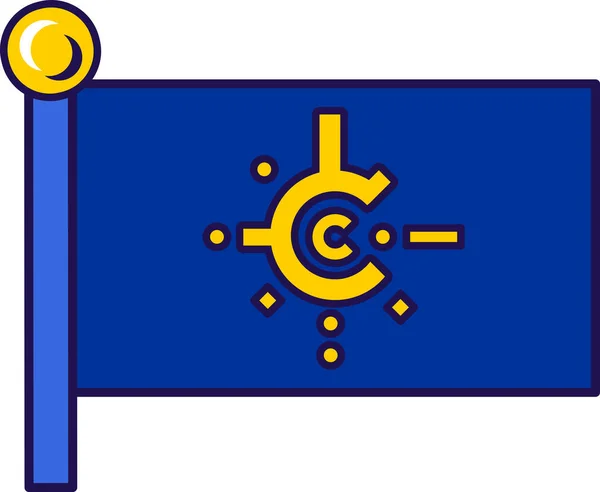 Central European Free Trade Association Flag Flagpole Registration Solemn Event — Vector de stock