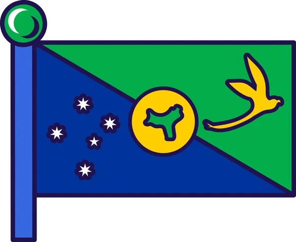 Isola Natale Bandiera Paese Fiaba Pennone Registrazione Evento Solenne Incontro — Vettoriale Stock