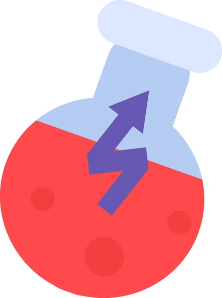 Tube Essai Sphérique Rond Verre Transparent Liquide Rouge Toxique Dangereux — Image vectorielle