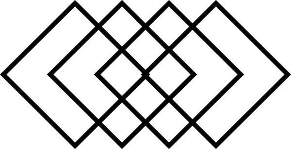Símbolo Lujo Rombos Cuadrados Combinados Celosía Vertical Decorativa Forma Geométrica — Vector de stock