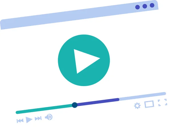 비디오 플레이어 아이콘 삼각형 시간에 비디오 연설을 색깔의 아이콘 배경에 — 스톡 벡터
