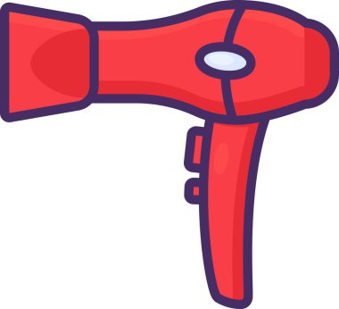 Ev yapımı saç kurutma makinesi. Elektronik cihazların ve ekipmanların imha ve geri dönüşümü. Felçte düz simge, bilgi grafiği tasarımı için element. Beyaz arkaplanda izole edilmiş basit çizgi film ana hatları vektörü