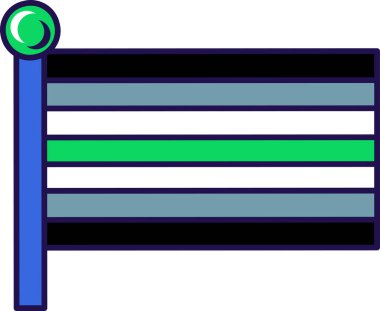 Flagstaff 'ta Güncel Gurur Bayrağı. Cinsiyet grupları arasında geleneksel ve ilerici alışılmadık cinsel ilişkiler. Beyaz arkaplanda izole edilmiş renk vuruşu vektörü