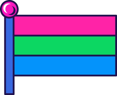 Flagstaff 'ta Çoklu Cinsel Gurur Bayrağı. Cinsiyet grupları arasında geleneksel ve ilerici alışılmadık cinsel ilişkiler. Beyaz arkaplanda izole edilmiş renk vuruşu vektörü