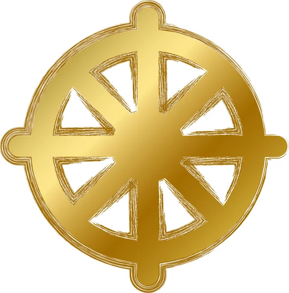 Traditionell Religiös Mystisk Buddhism Talisman Amulett Andlig Symbol Gyllene Lutning — Stock vektor