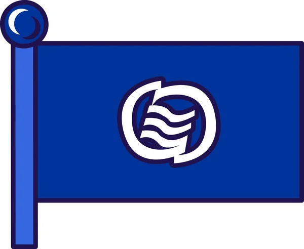 Flaga Międzynarodowego Stowarzyszenia Państw Karaibskich Organizacji Pracowników Flaga Maszcie Flagowym — Wektor stockowy