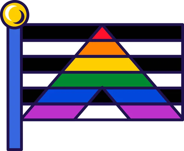 Σημαία Της Πράιντ Παραδοσιακές Και Προοδευτικές Αντισυμβατικές Σεξουαλικές Σχέσεις Μεταξύ — Διανυσματικό Αρχείο