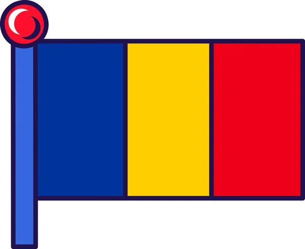 Bendera Negara Andorra Tiang Bendera Untuk Pendaftaran Acara Khidmat Bertemu - Stok Vektor