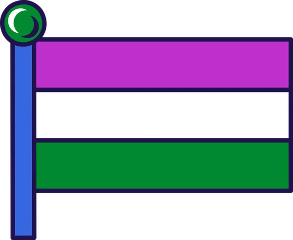 Флаг Гендерного Гей Прайда Флагштоке Традиционные Прогрессивные Нетрадиционные Сексуальные Отношения — стоковый вектор