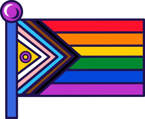 Σημαία Του Intersex Inclusive Pride Στο Flagstaff Παραδοσιακές Και Προοδευτικές — Διανυσματικό Αρχείο