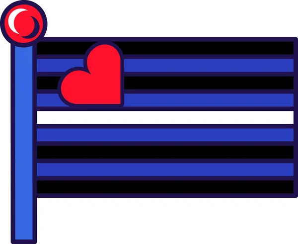 Флаг Кожаной Гордости Флагштоке Традиционные Прогрессивные Нетрадиционные Сексуальные Отношения Между — стоковый вектор
