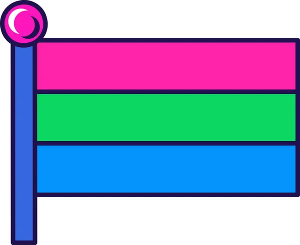 Bandeira Orgulho Sexual Poly Flagstaff Relações Sexuais Não Convencionais Tradicionais — Vetor de Stock